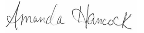 Amanda Hancock, RN, BSN | Signature | President, School of Nursing Alumni Association